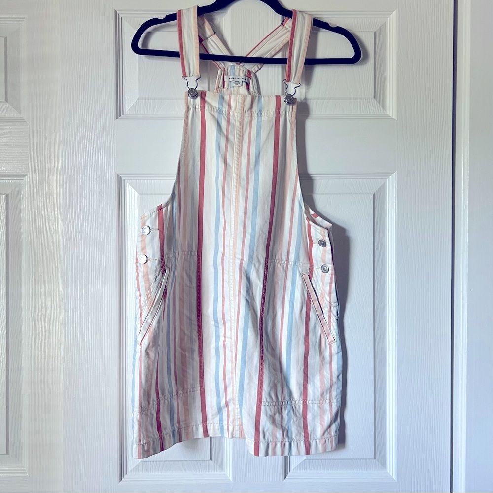 American Eagle Multicolor Stripe Overall Dress